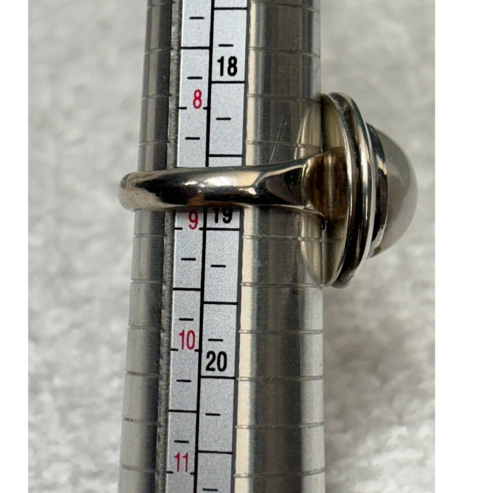 DAMAGED-Artie Yellowhorse Navajo Sterling Silver Mabe Pearl Ring Size 9 #64589 - Picture 12 of 12